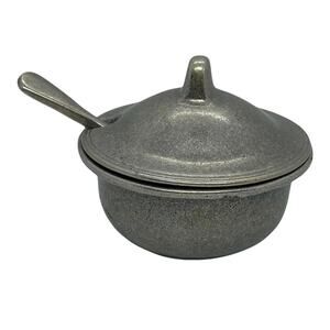 Vintage Carson Statesmetal Pewter Lidded Sugar Bowl With Serving Spoon